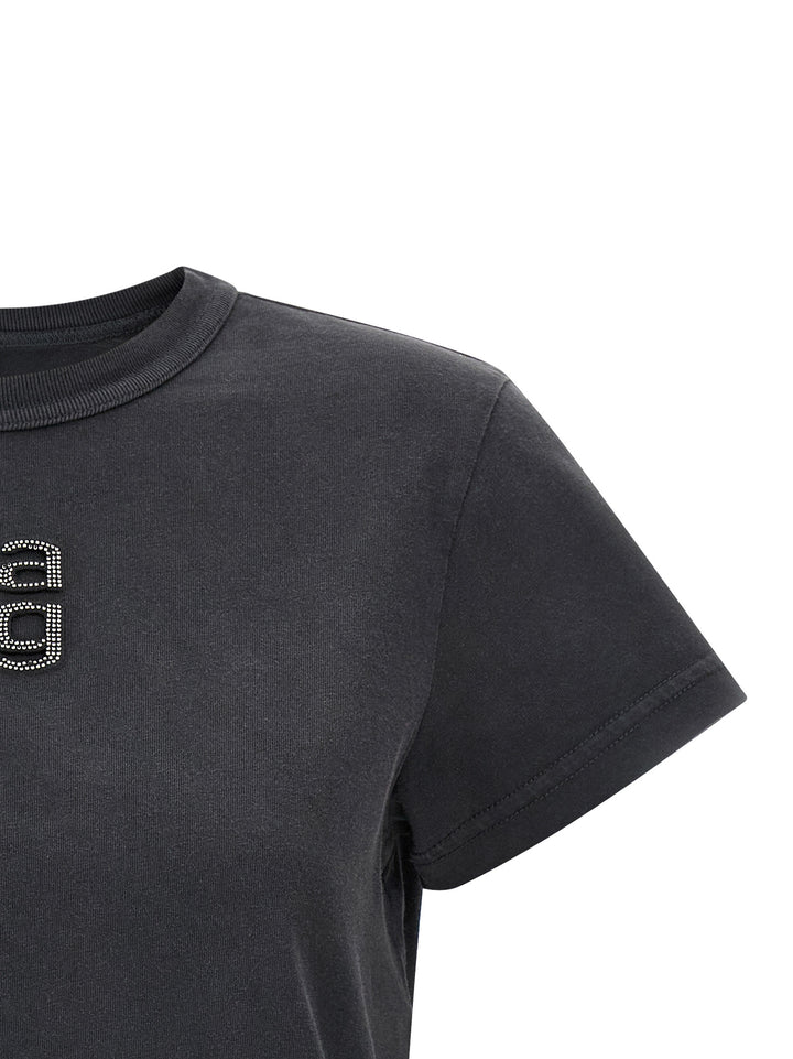 T By Alexander Wang Hotfix Logo T-shirt - Black | 7b97ed59b95f46216c179b50c40e0123078699d3