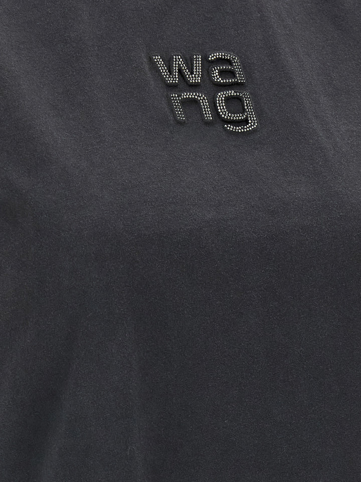 T By Alexander Wang Hotfix Logo T-shirt - Black | 01c25fdc4271a41225e2b4a88e1436c2f8e46ca2