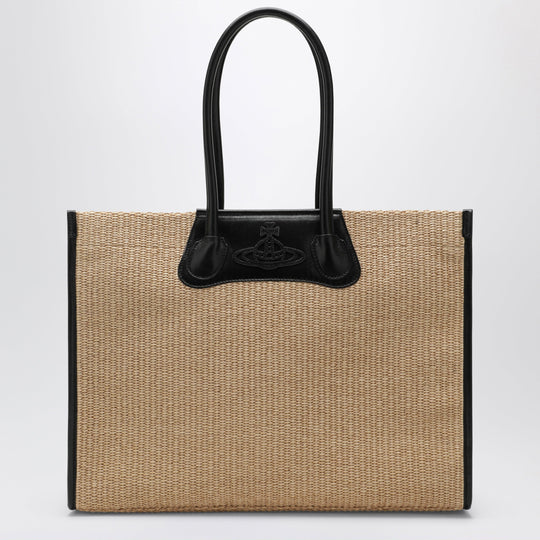 Troy Tote Bag In Raffia-Effect Fabric, Natural