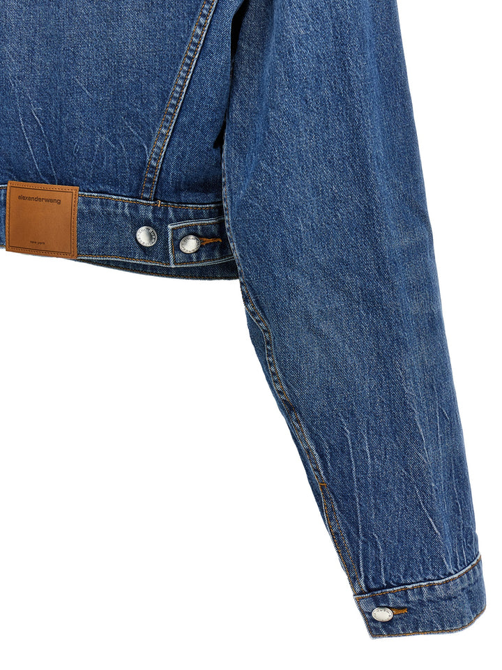 Denim X Alexander Wang Wrapped Trucker Puffer Jackets - Blue | b3db3518f8fcab2b0caecca098649d075691dfd5