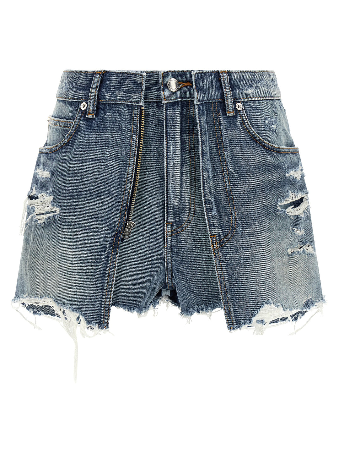 Alexander Wang Double Layer Denim Skort Bermuda and Short - Light Blue | 6b39c1212b54df1c5583e9e0bd28b4707ff476f6