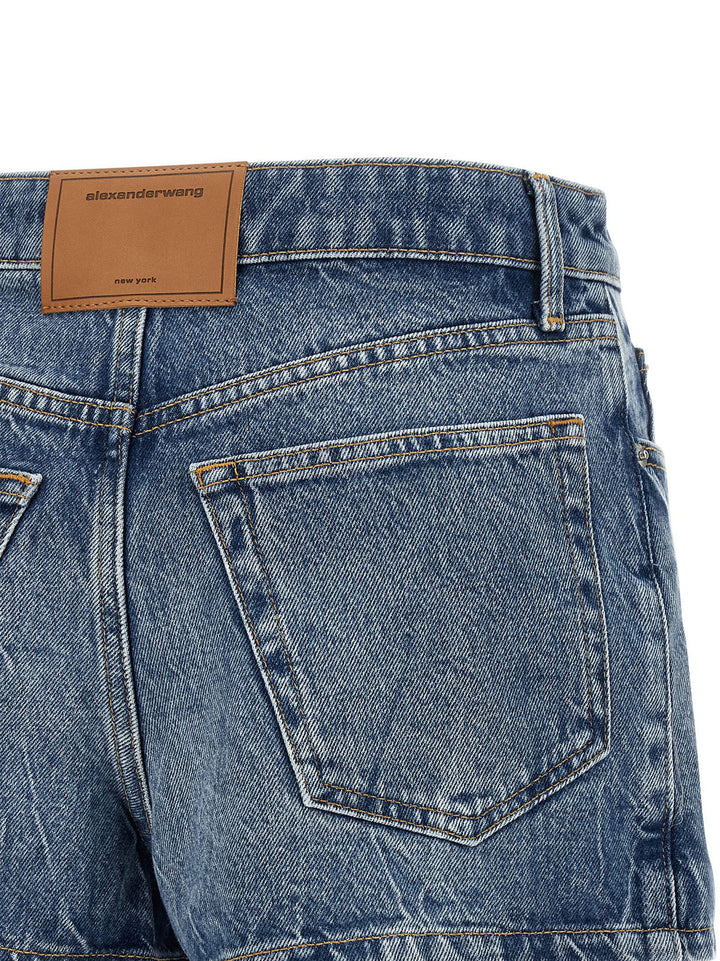 Alexander Wang Denim Skort Bermuda and Short - Light Blue | 1f9700fc9f0dea7f96e14ee711398e0f015e3b16