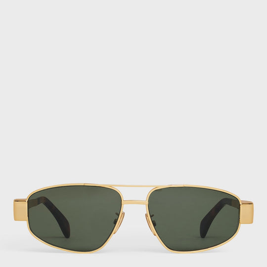 Triomphe Metal 03 Sunglasses In Metal Gold/Green