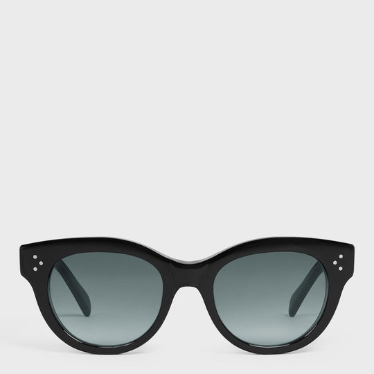 Round S332 Sunglasses In Acetate Black