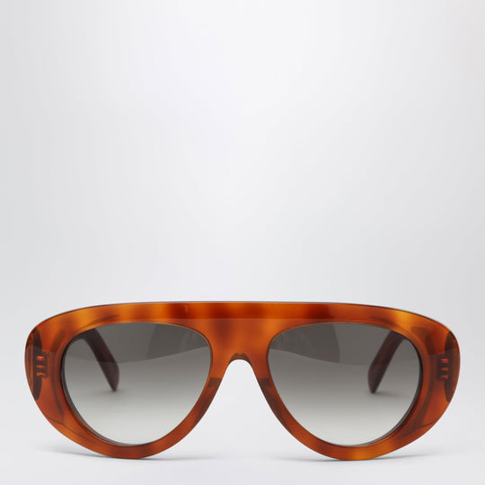 Flamed Havana Aviator Sunglasses