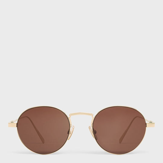 Metal Frame 28 Sunglasses In Light Gold/Brown Metal