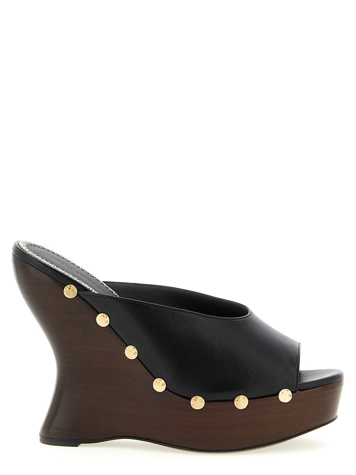 Magda Butrym Leather Mules Wedges - Black | 08a75b601596b7e2612f95fe3e9ec7f9eb1ba988