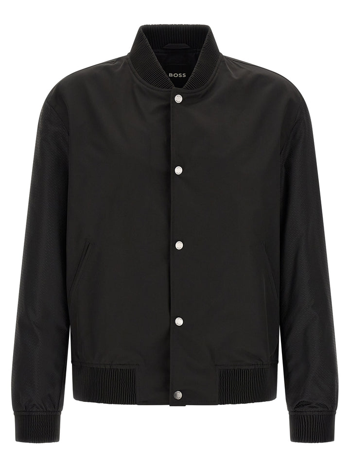 Hugo Boss Monogram Sleeve Bomber Jacket Piumini, Parka, Giacche casual - Black | 44c543d9565d737fac22d365ef3823d7bb54a288