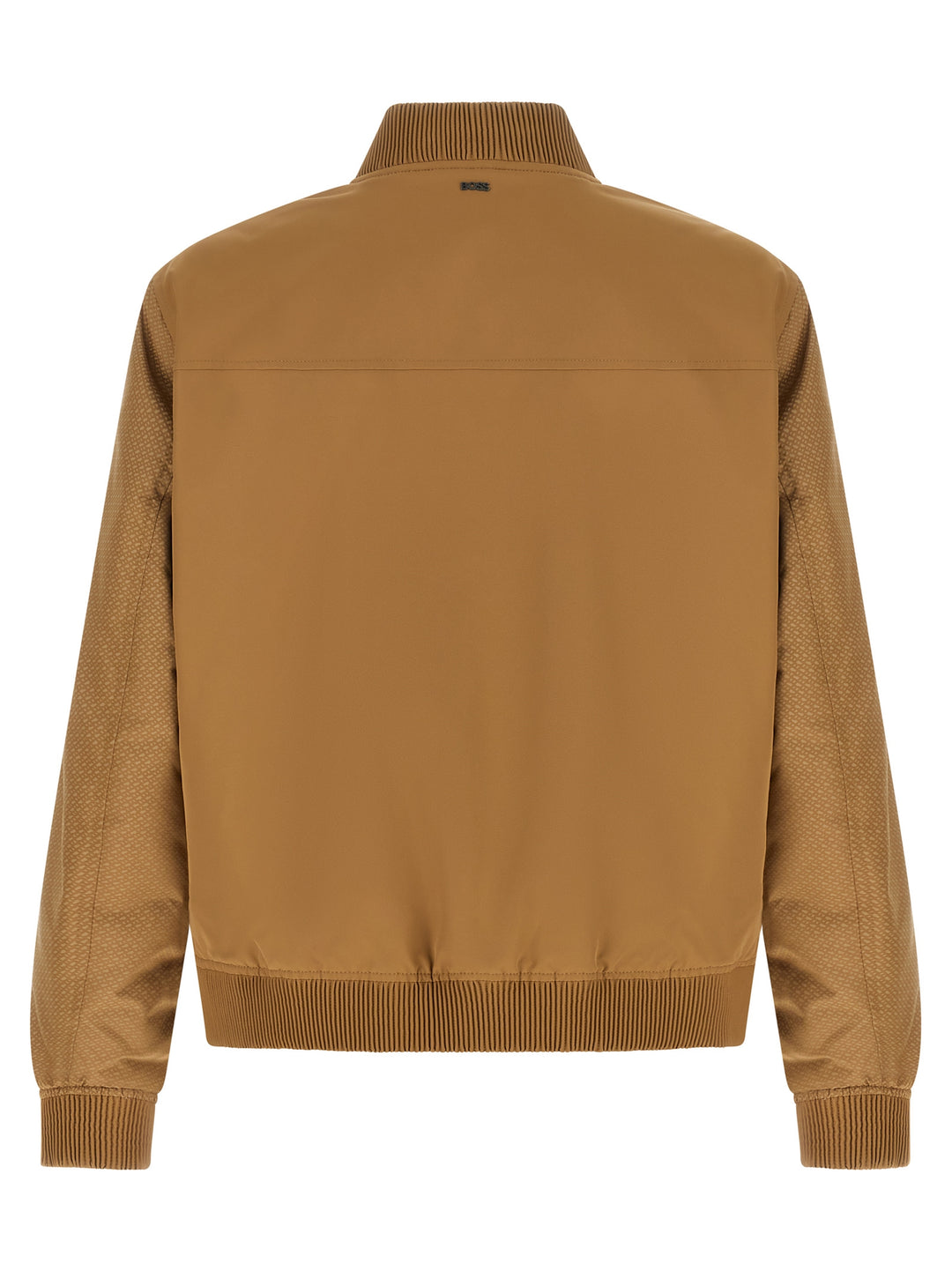 Hugo Boss Monogram Sleeve Bomber Jacket Puffer Jackets - Beige | 669ed03436d1bba6fefd0ae580105ad0c2a07d00