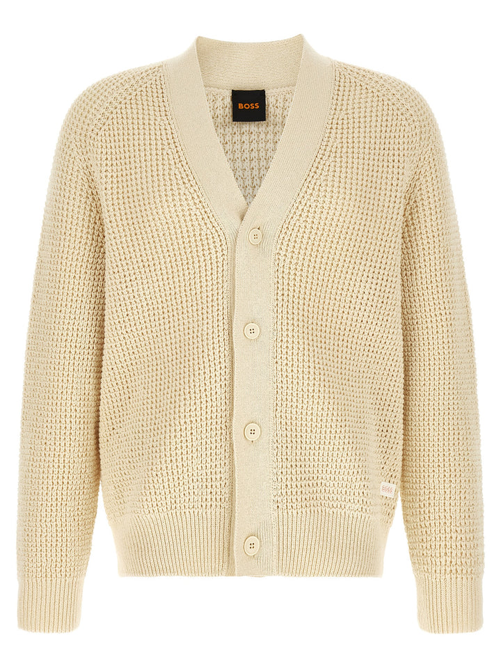 Hugo Boss Honeycomb Cardigan Sweaters and Cardigans - Beige | ce8cbba98fbd583fbcbdc51483777bd98805aaaf