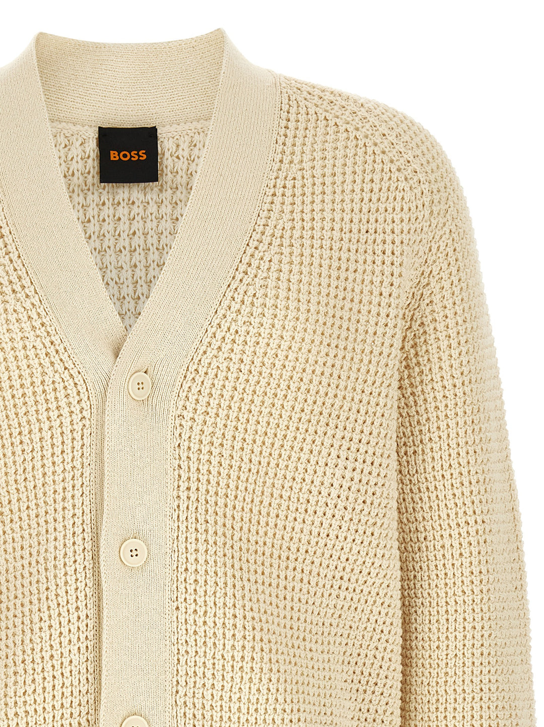 Hugo Boss Honeycomb Cardigan Sweaters and Cardigans - Beige | 3b6980527507a52238c4b9c756cef0d72ced9407