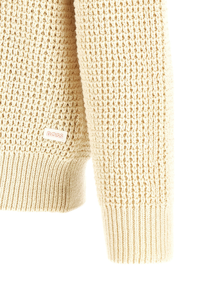 Hugo Boss Honeycomb Cardigan Sweaters and Cardigans - Beige | de3e84113576fa1145ac264f69af48d610a37948
