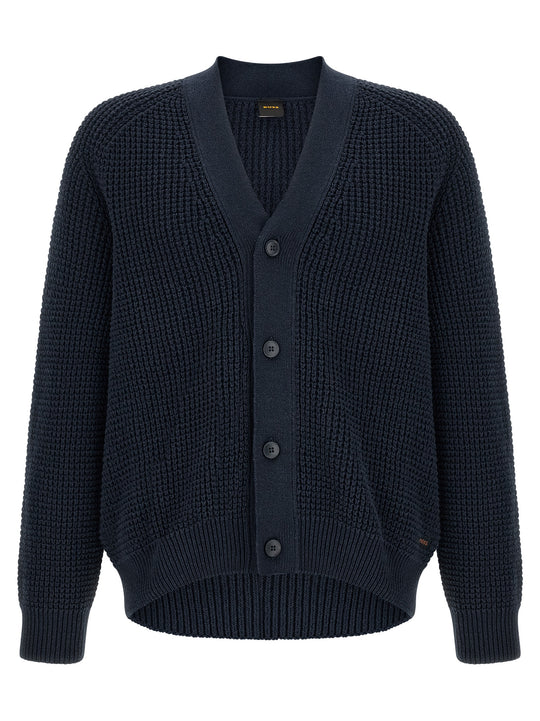 Honeycomb Cardigan Sweaters And Cardigans Blue