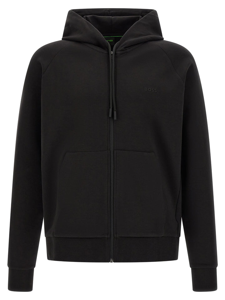 Hugo Boss Cotton Hoodie Sweatshirt - Black | 8508ddbb7736fc2973d6bd563d9cdcbc709f6e7b