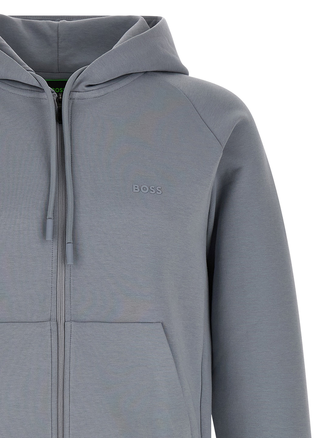 Hugo Boss Cotton Hoodie Sweatshirt - Gray | 4ceaff8569f496d73d9c6fa16ba954ee6bae9da8