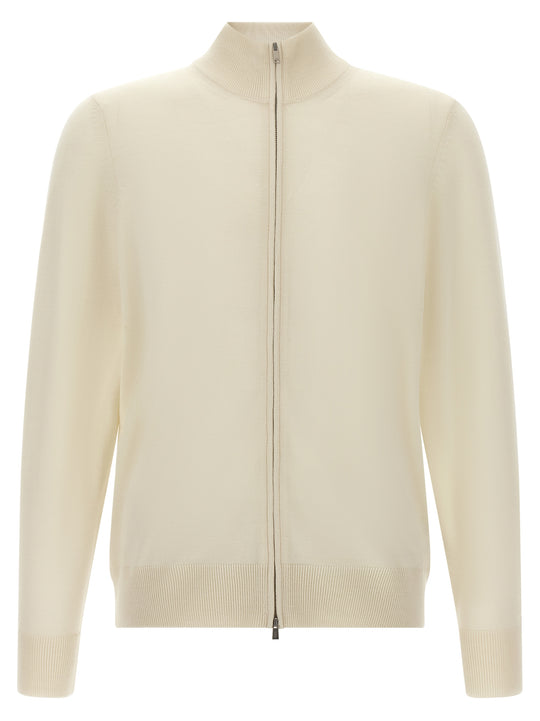 Shaved Knit Cardigan Sweaters And Cardigans White