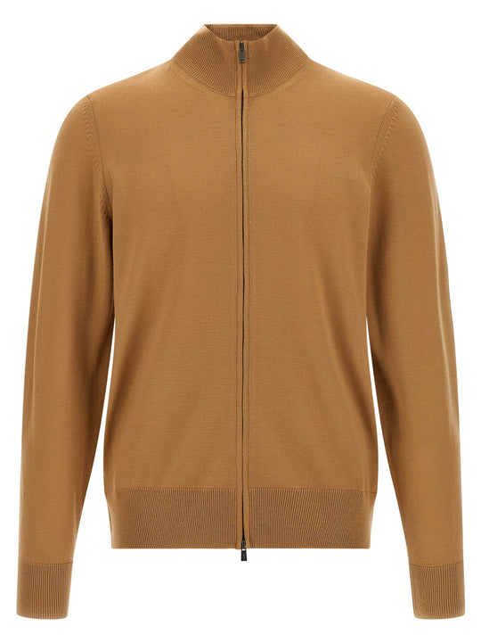 Shaved Knit Cardigan Sweaters And Cardigans Brown