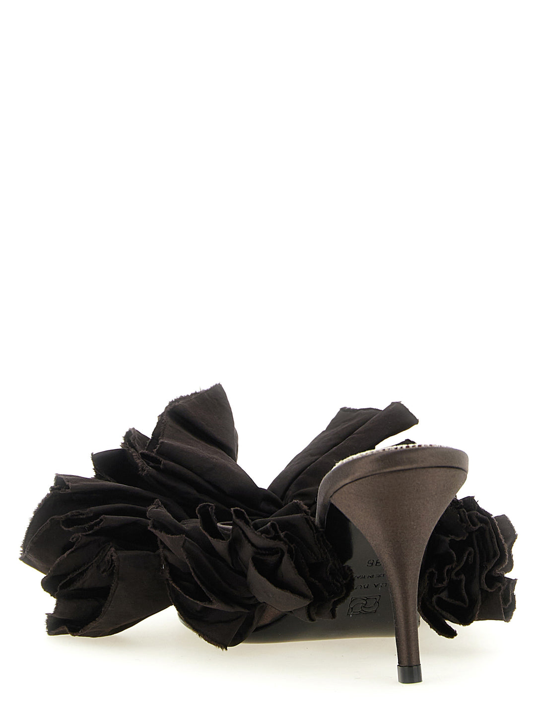 Magda Butrym Mule Flowers Taffeta Sandals - Brown | ef8e2cee98070ec534b0fd831c47d4249ae3614a