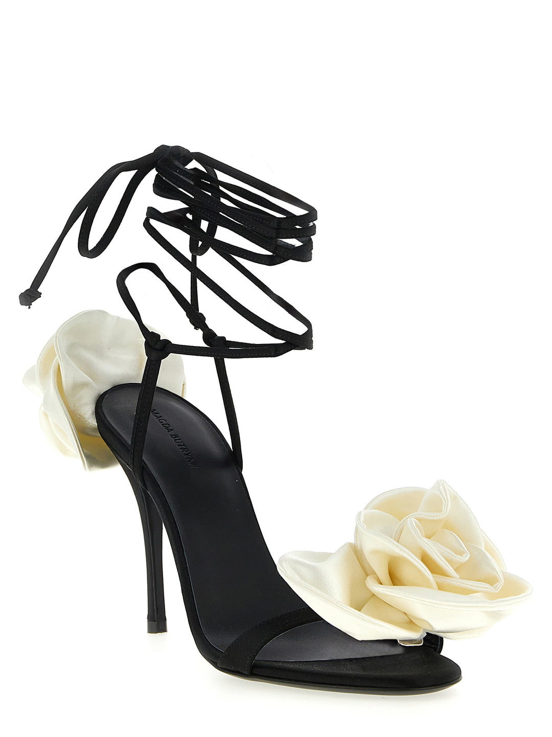 Magda Butrym Satin Sandals - White/Black | 3ddacc3f609dfc8ab321b69e145d964262f72fb5