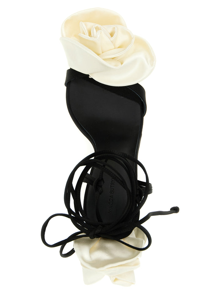 Magda Butrym Satin Sandals - White/Black | 424c0b509d50203131e1f9527feecf50c2fce446