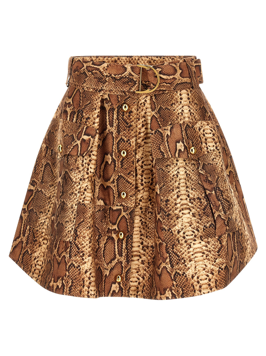 Zimmermann Hypnotic Utility Mini Skirts - Brown | 716e003d3846ecdeee3814ca5194b7ba5222a231