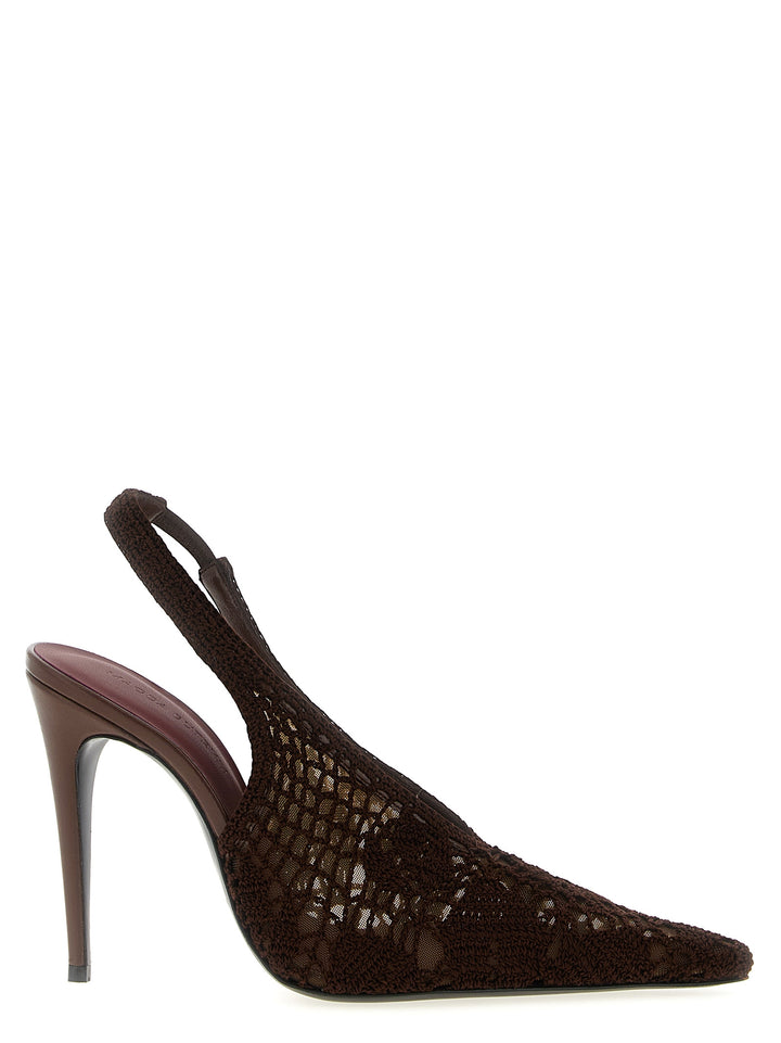 Magda Butrym Crochet Slingback Pumps - Brown | eb91c943bbd69177841fda829be628a94c7937e2
