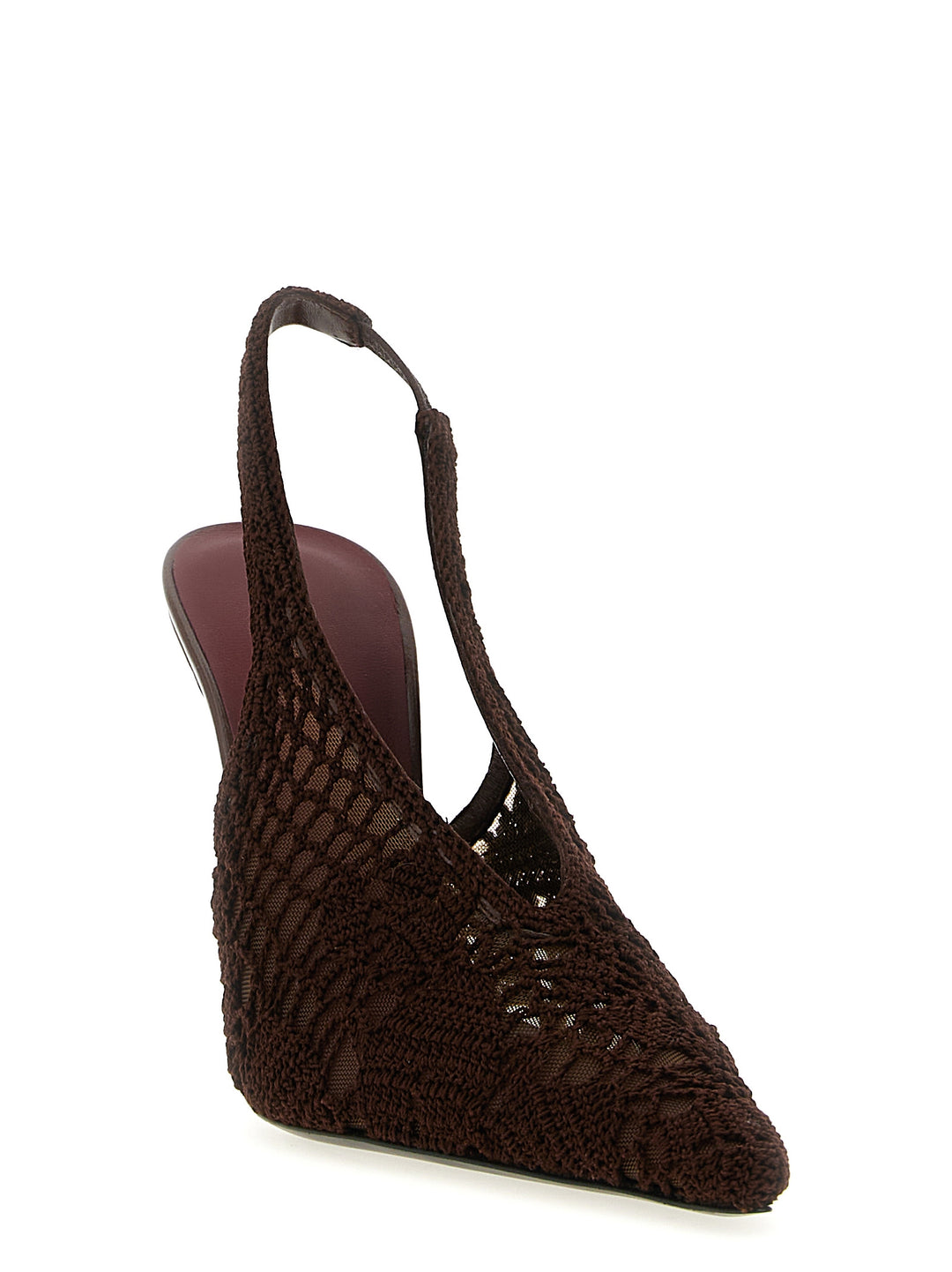 Magda Butrym Crochet Slingback Pumps - Brown | 59b57069eb3663b4a2ef8efd73238c0f13fa4730