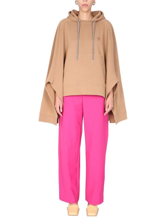 Poncho Sweatshirt With Embroidered Logo