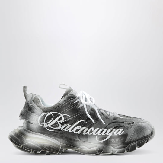 Track Stencil Logo Sneakers In Black/White