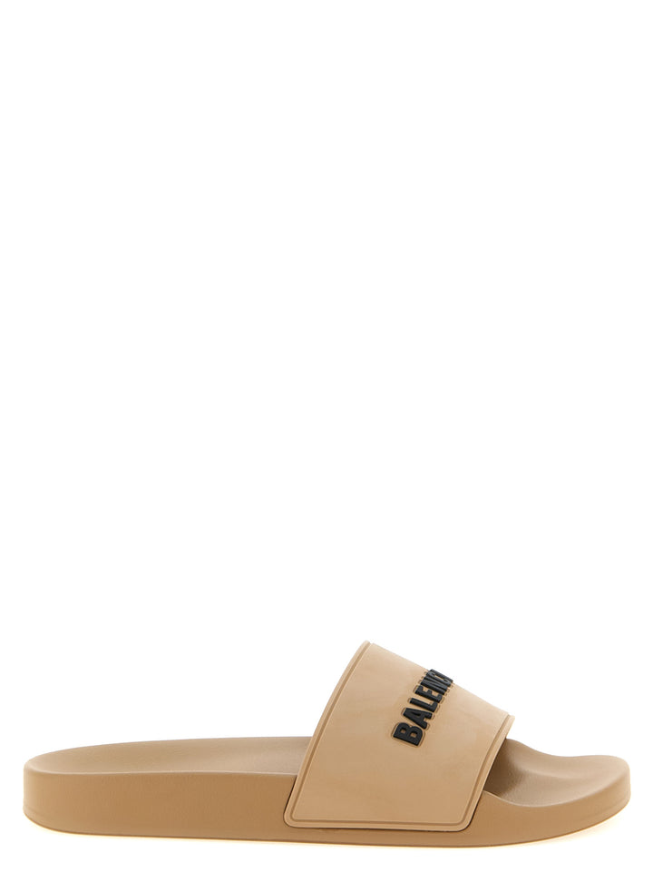 Balenciaga Slide Pool Sandals - Beige | 950ba04dbb8b62974cb927feb9e3e50faed7c06a