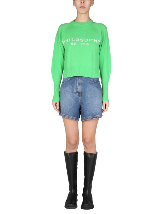 Sweater With Logo Inlay