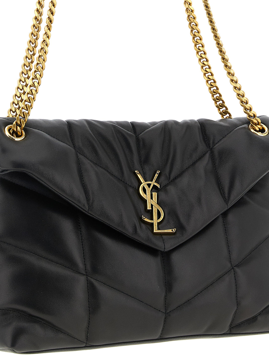 Saint Laurent Loulou Puffer Shoulder Bags - Black | f141bea14f8a7e9202b30fcb0f6e4606d1897028