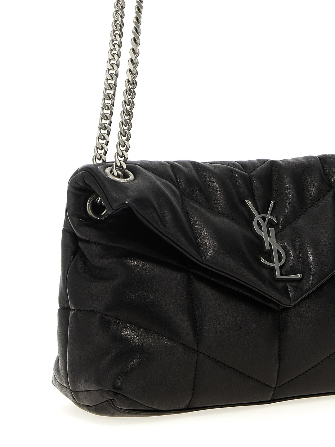 Saint Laurent Puffer Lou Lou Shoulder Bags - Black | 6379cfe07adc6ea1089bc726b0e976272a42371b