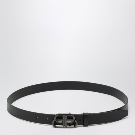 Slim Bb Belt In Calfskin Leather In Black