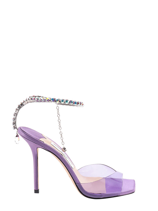 Satin Sandals With Rhinestones