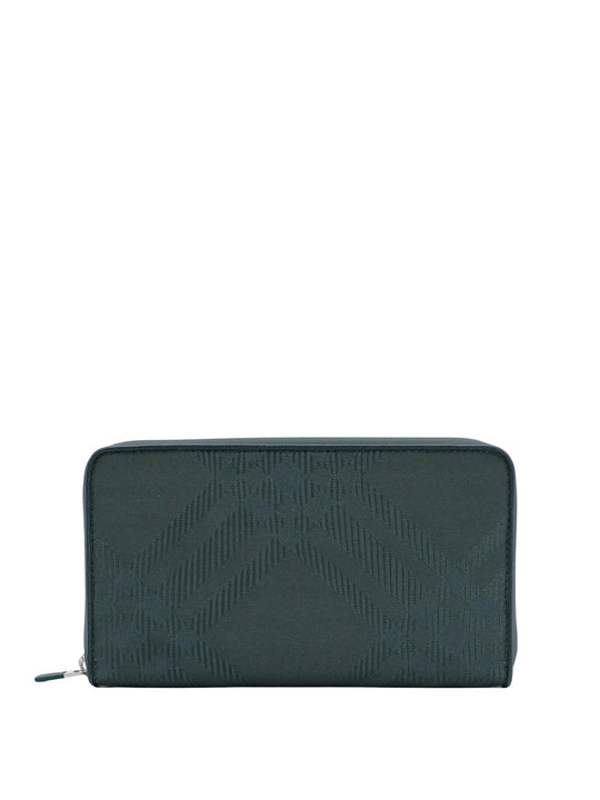Coated Canvas Wallet With Check Motif