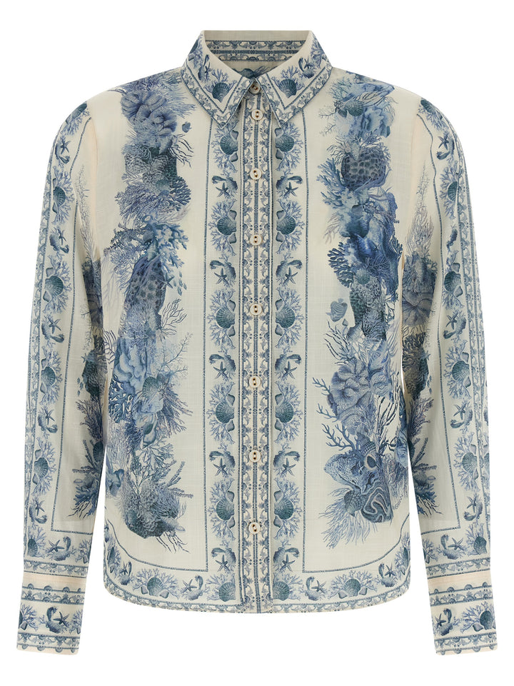 Zimmermann Wanderlust Shirt and Blouse - Blue | f457113fd6cadbbb0cdf1633616b77a36fbf8a81