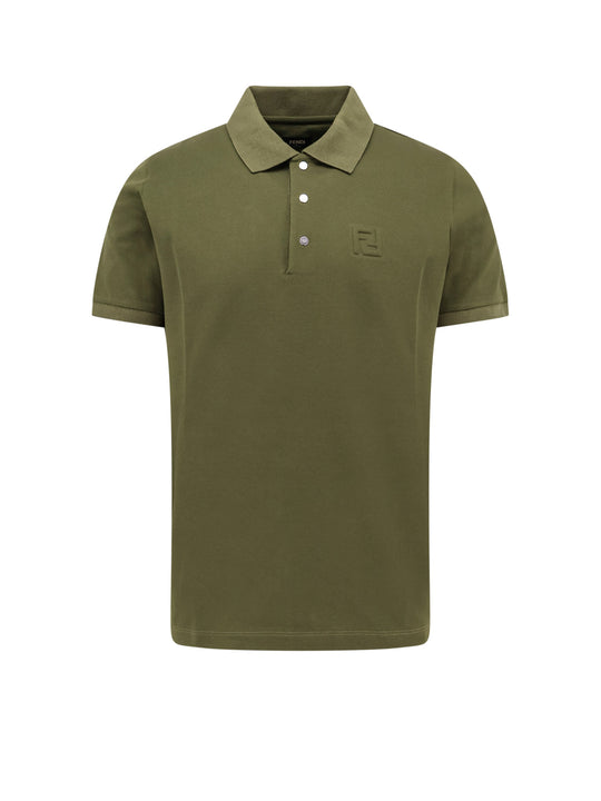 Polo Shirt With Ff Embossed Logo