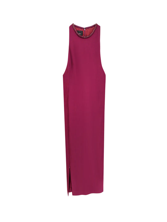 Viscose Blend Dress With Jewel Detail