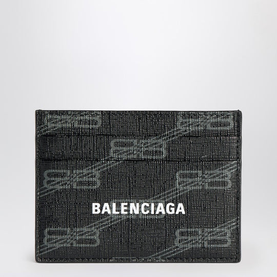 Signature Card Holder In Black And Grey Bb Monogram Coated Canvas