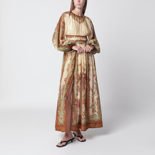 Cream Cotton And Silk Indra Maxi Dress