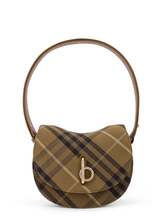 Rocking Horse Canvas Shoulder Bag With Burberry Check Motif