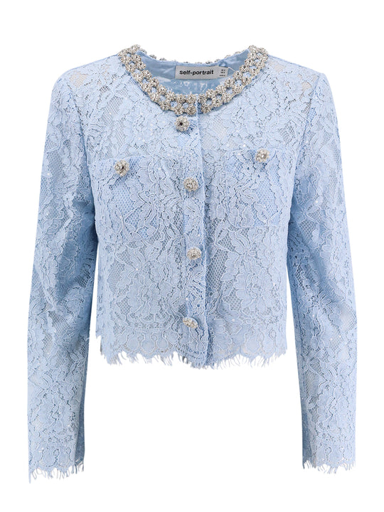 Lace Top With Rhinestones