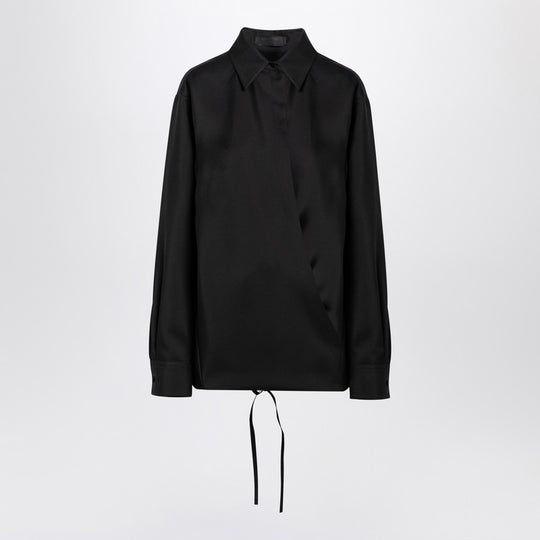 Black Shirt With Drawstring