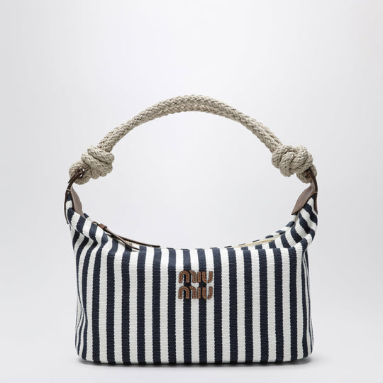 Blue/Cognac Striped Canvas Bag