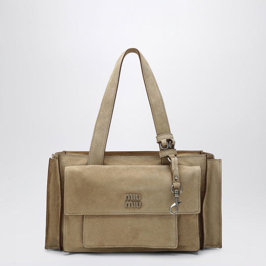 Ecru Suede Utilitaire Satchel