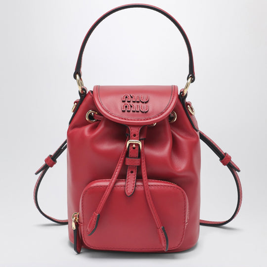 Small Red Leather Backpack