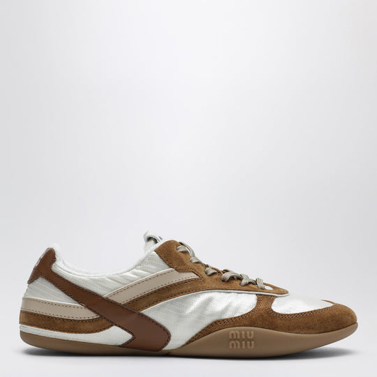 Gymnasium Sneakers Talc/Cinnamon In Technical Fabric And Suede