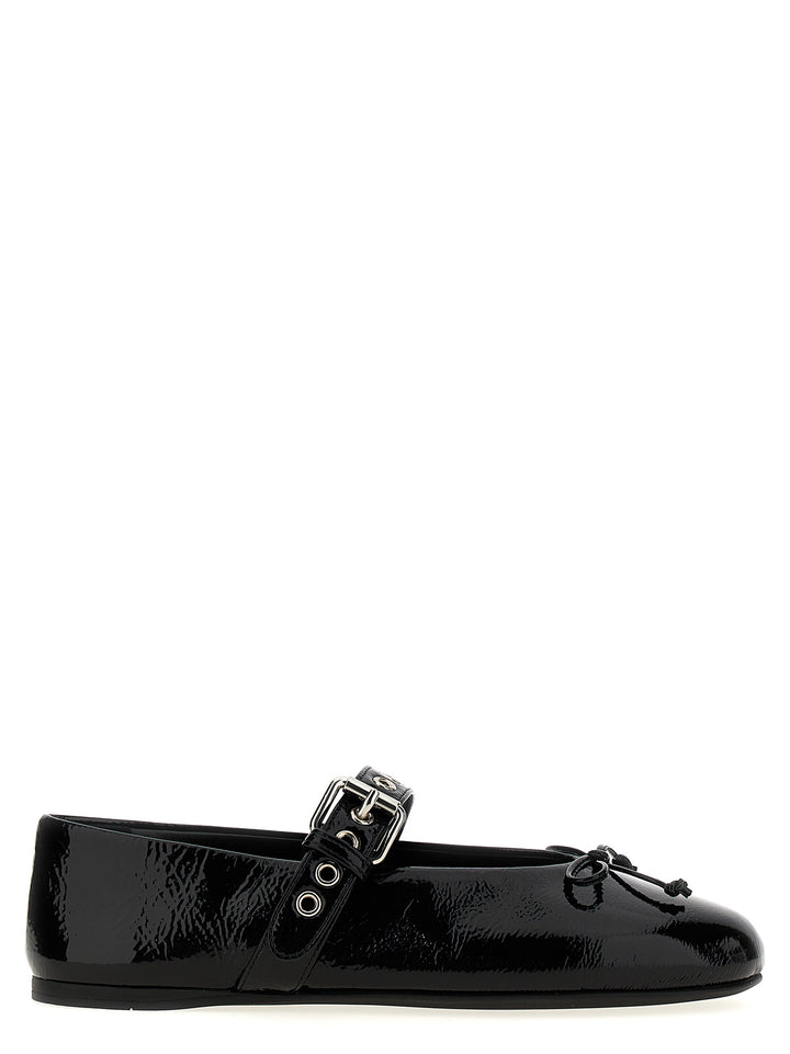 Miu Miu Buckle And Bow Ballet Flats Flat shoes - Black | 06075dec3ce10cb16c48a023f0df4557c1d2989d