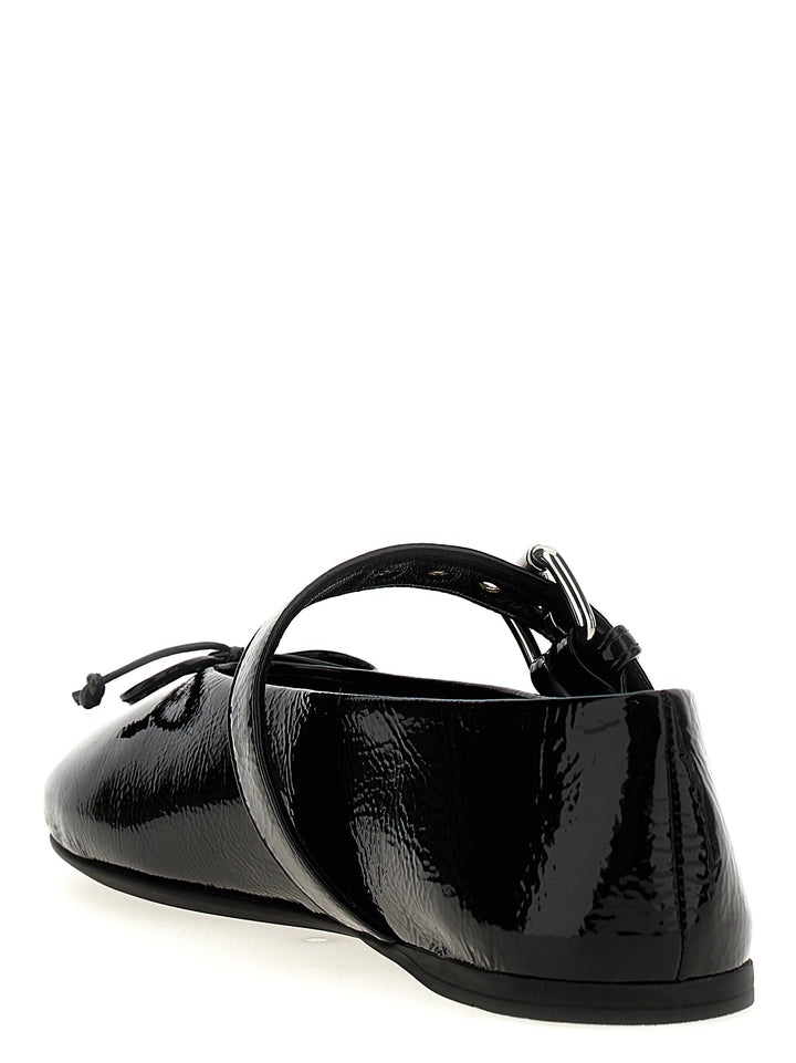 Miu Miu Buckle And Bow Ballet Flats Flat shoes - Black | 31874a36df10e5078015bc84c41be6a68659c495